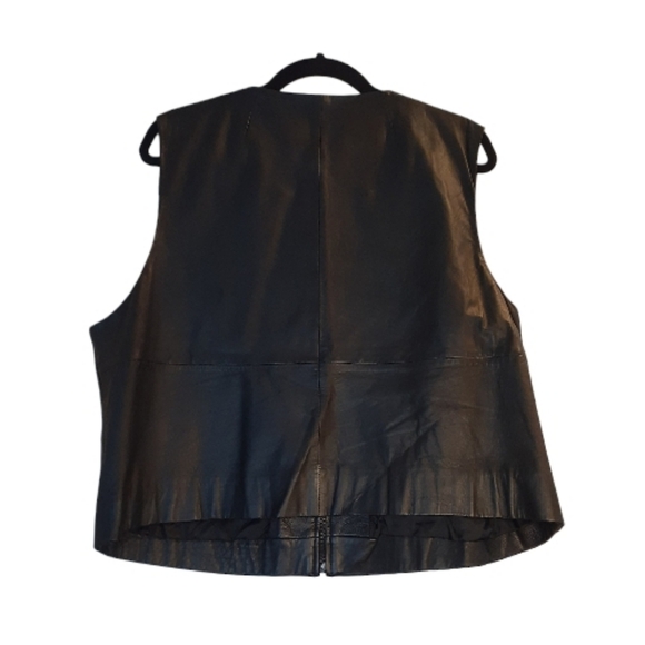 Genuine Leather Women's Vest Matte Black Size 18/20 - Picture 2 of 7